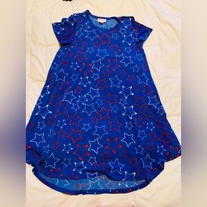 LulaRoe Short Sleeve Star Dress - Size 10 - Blue - EUC